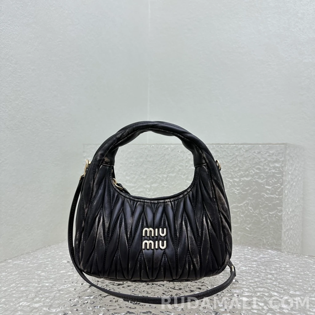 null  미우미우 완더 마테라쎄 나파 가죽 호보 백 상세 이미지