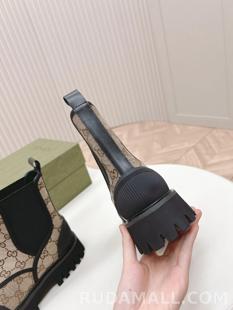 null GG 캔버스 앵클 부츠 751711 상세 이미지