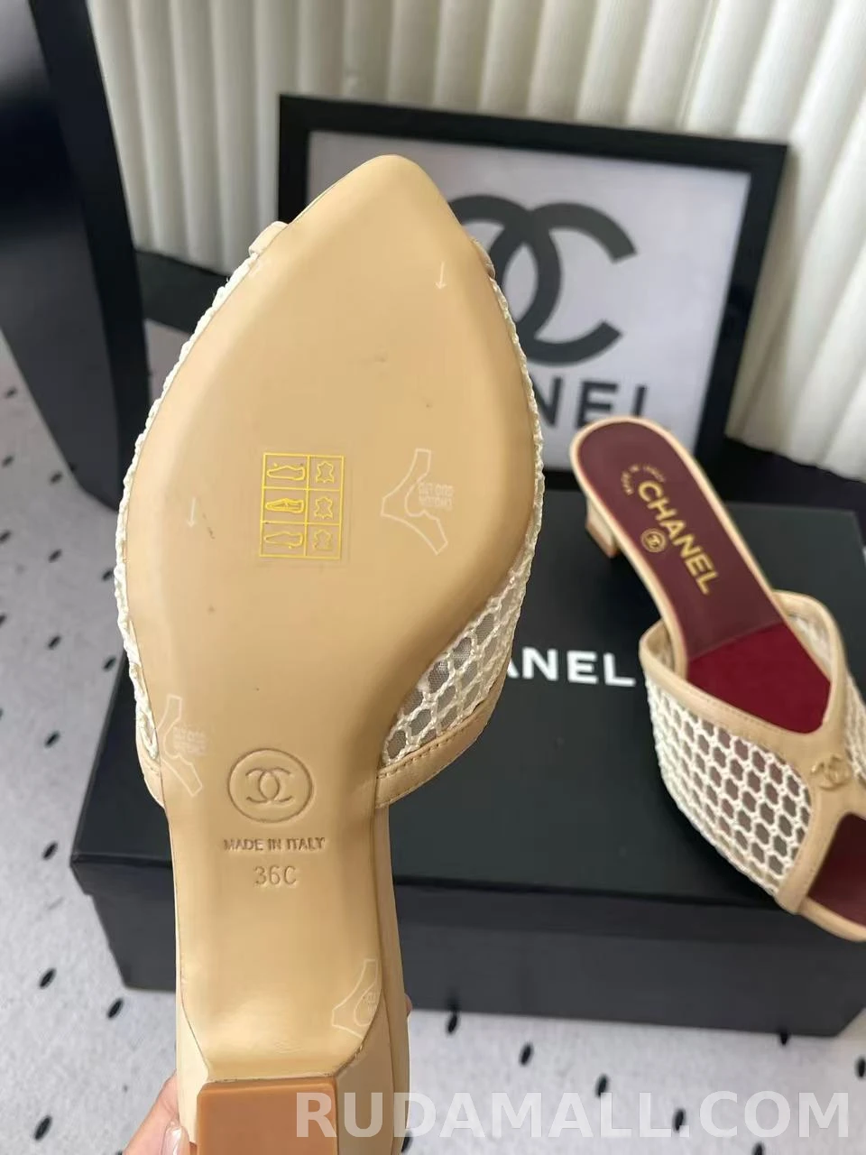 null  샤넬 코코 비치 컬렉션 뮬 굽높이3.5cm 상세 이미지