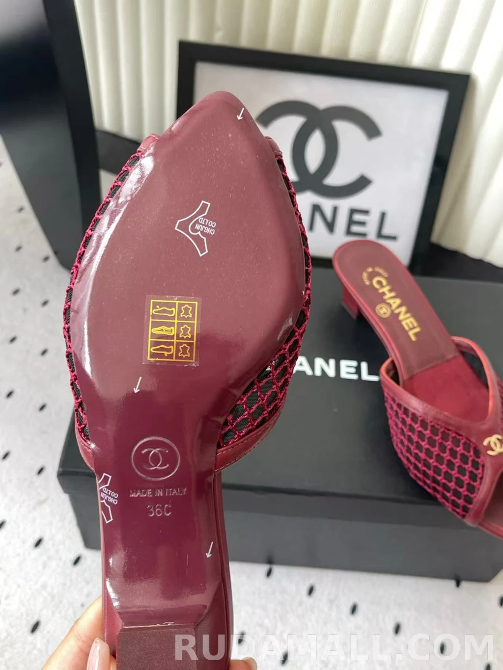 null  샤넬 코코 비치 컬렉션 뮬 굽높이3.5cm 상세 이미지
