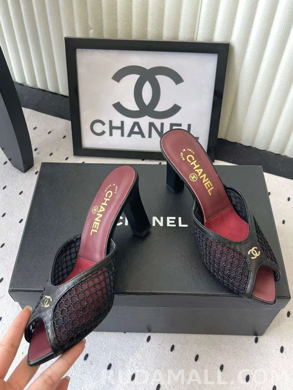 null 샤넬 코코 비치 컬렉션 뮬 굽높이9cm 상세 이미지