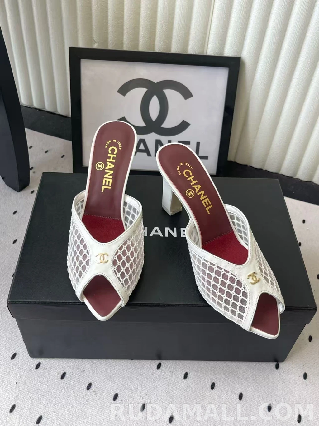null 샤넬 코코 비치 컬렉션 뮬 굽높이9cm 상세 이미지