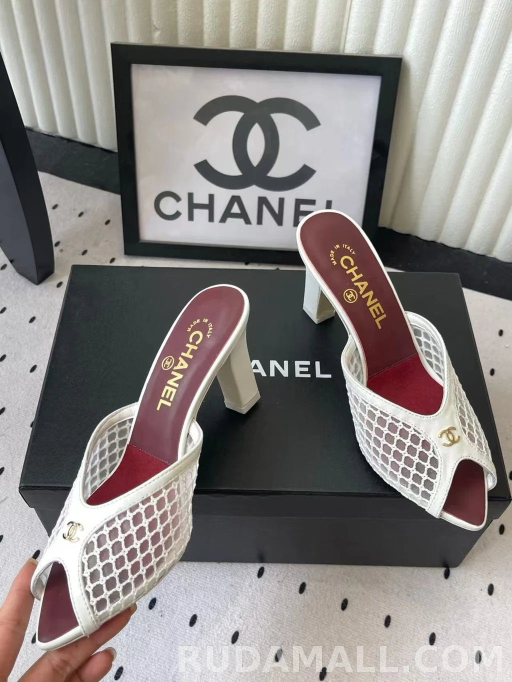 null 샤넬 코코 비치 컬렉션 뮬 굽높이9cm 상세 이미지