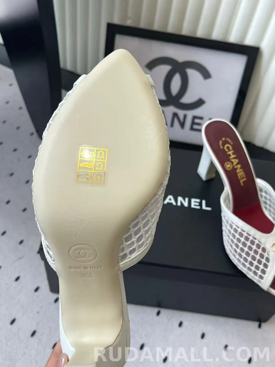 null 샤넬 코코 비치 컬렉션 뮬 굽높이9cm 상세 이미지