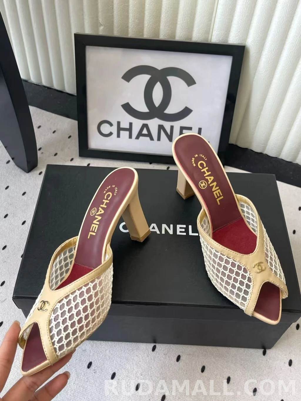 null 샤넬 코코 비치 컬렉션 뮬 굽높이9cm 상세 이미지