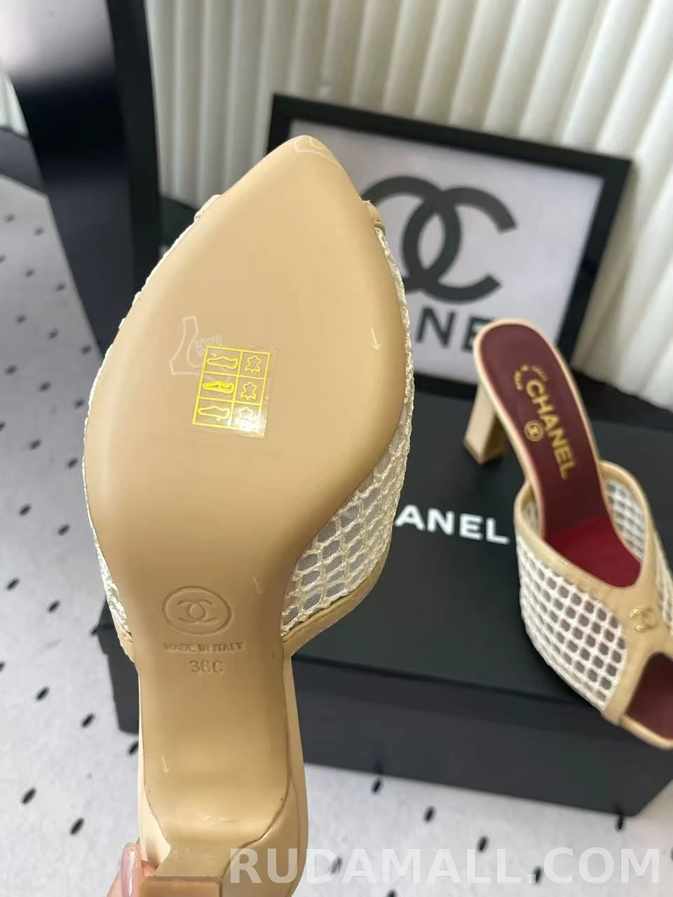 null 샤넬 코코 비치 컬렉션 뮬 굽높이9cm 상세 이미지