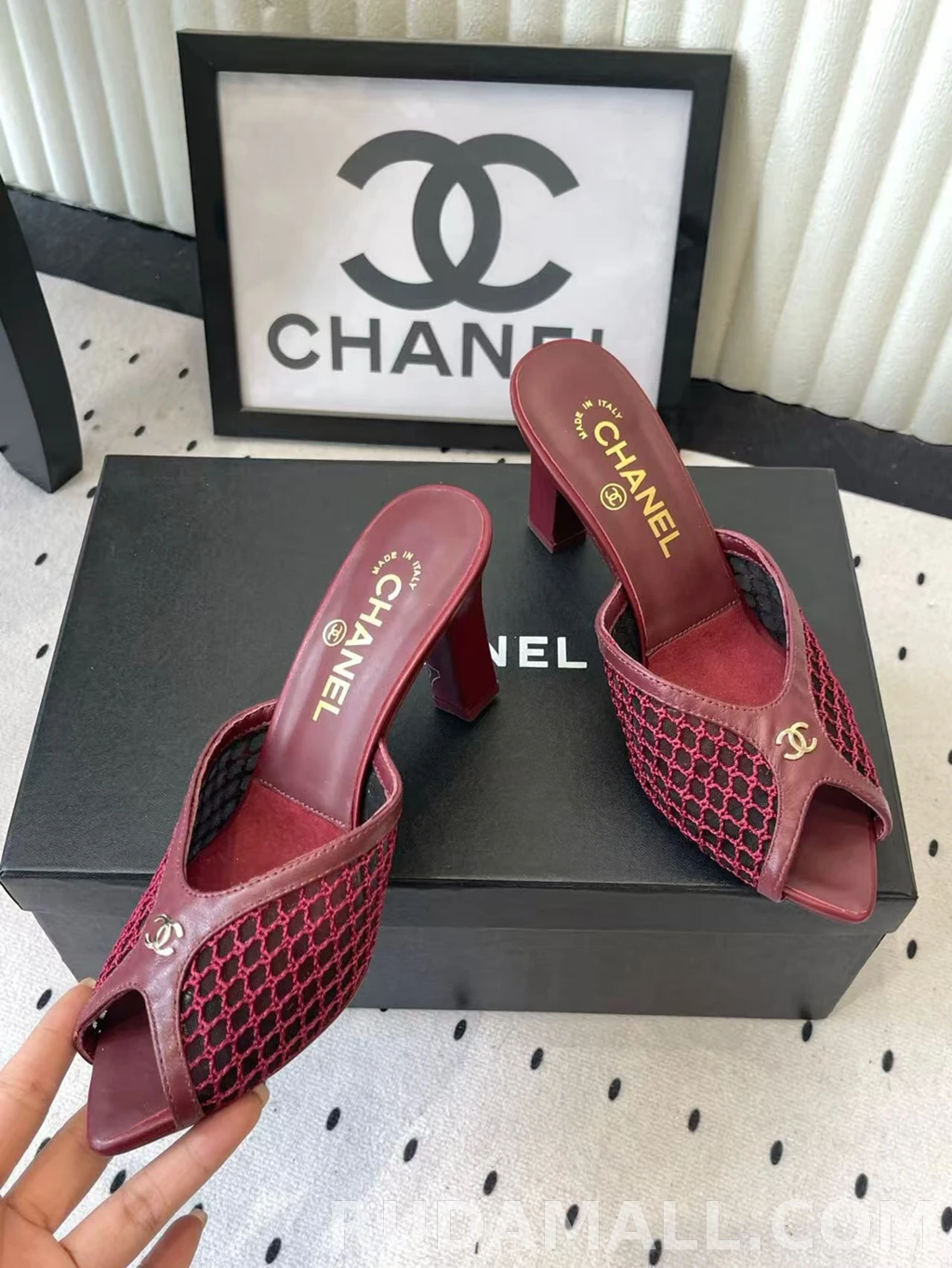 null 샤넬 코코 비치 컬렉션 뮬 굽높이9cm 상세 이미지