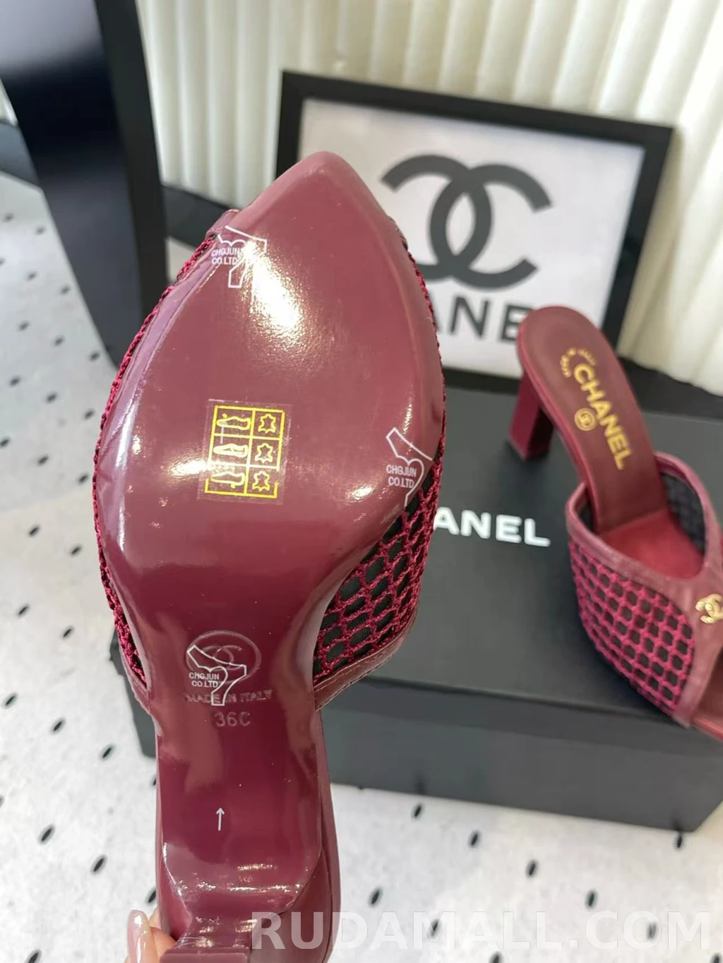 null 샤넬 코코 비치 컬렉션 뮬 굽높이9cm 상세 이미지