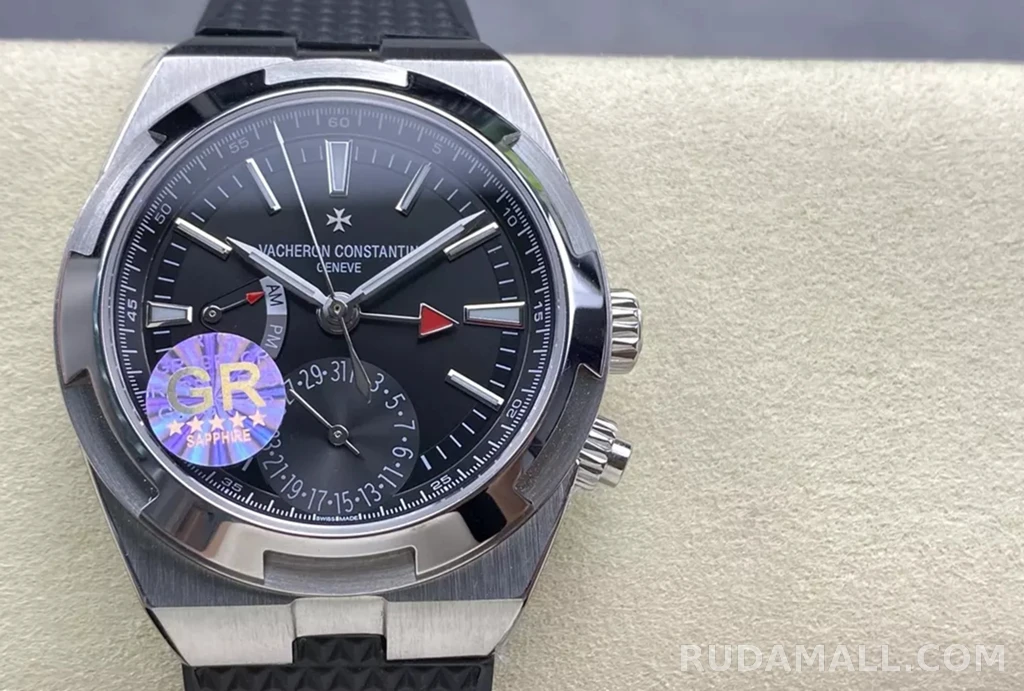 null 바쉐론 콘스탄틴 오버시즈 듀얼 타임 블랙 다이얼 러버 스트랩 41mm 7920V 상세 이미지