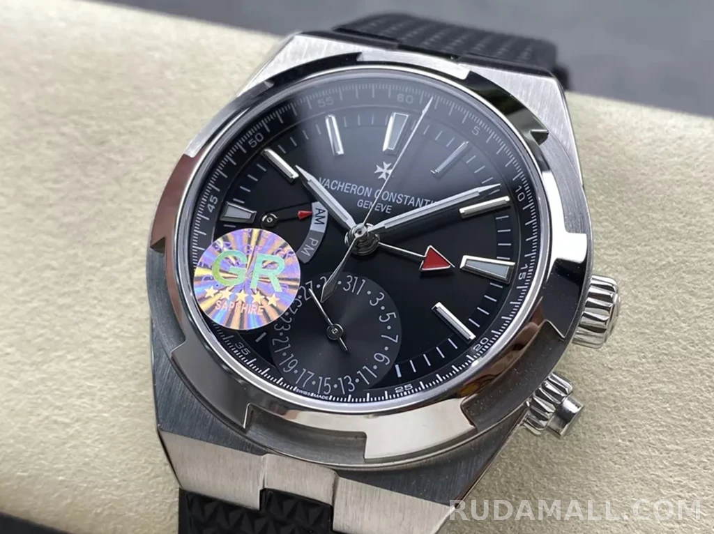 null 바쉐론 콘스탄틴 오버시즈 듀얼 타임 블랙 다이얼 러버 스트랩 41mm 7920V 상세 이미지