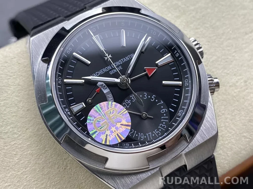 null 바쉐론 콘스탄틴 오버시즈 듀얼 타임 블랙 다이얼 러버 스트랩 41mm 7920V 상세 이미지