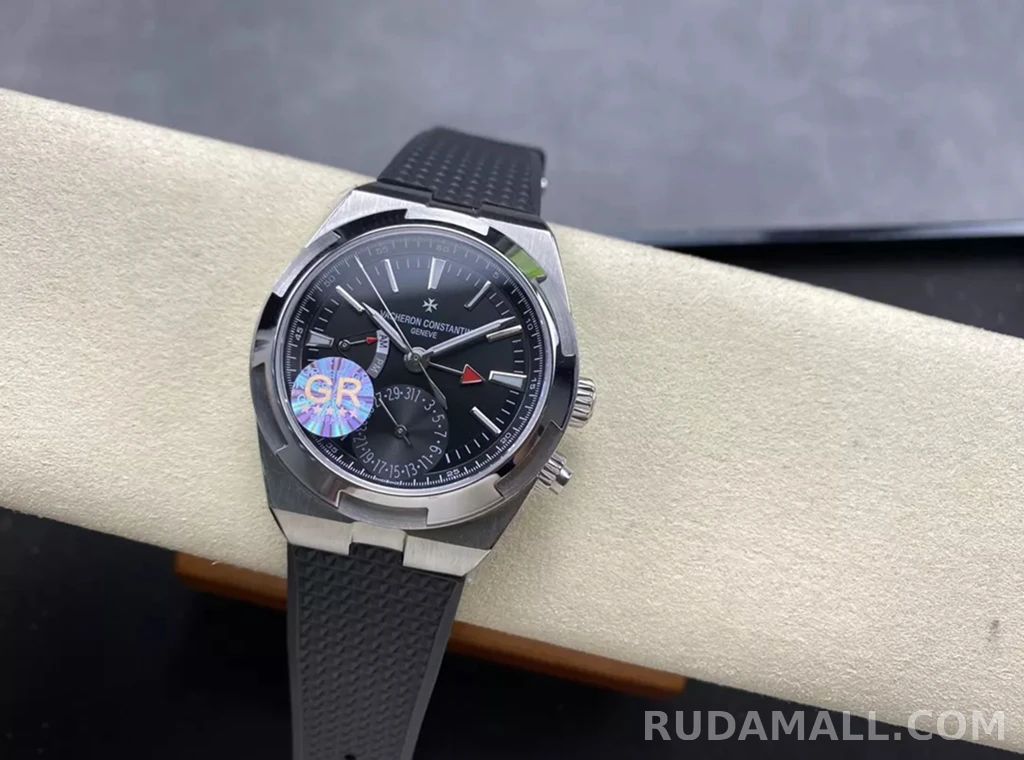 null 바쉐론 콘스탄틴 오버시즈 듀얼 타임 블랙 다이얼 러버 스트랩 41mm 7920V 상세 이미지