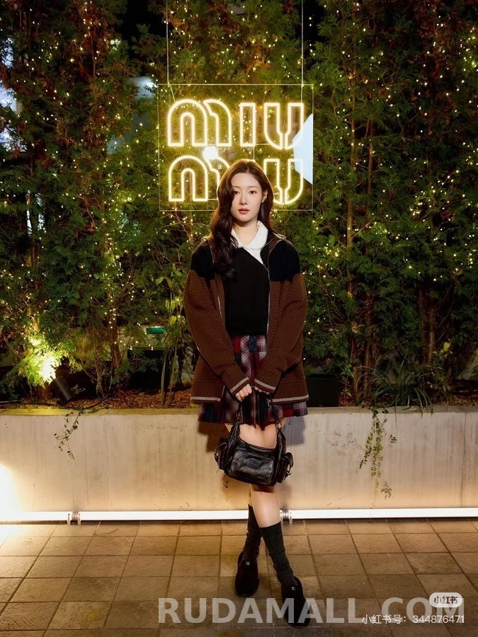 미우미우 미우미우 컬러 블록 집업 니트 가디건 상세 이미지