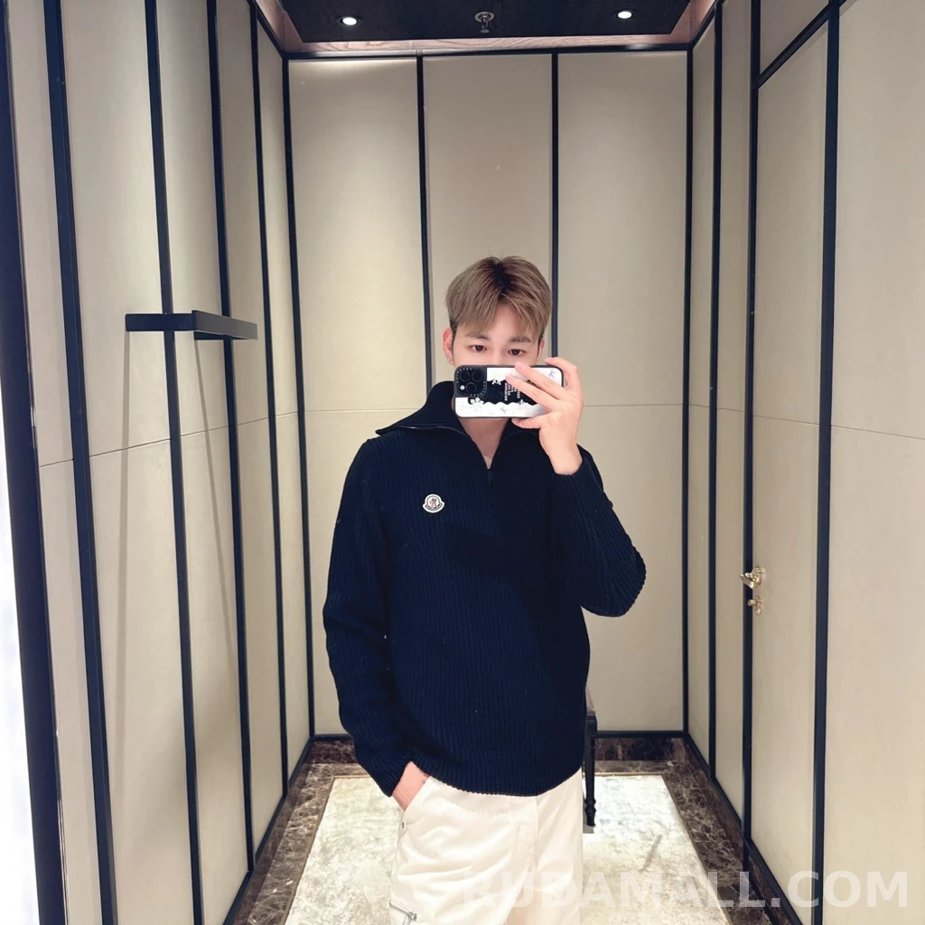 몽클레어 몽클레어 와펜 하프집 니트 상세 이미지