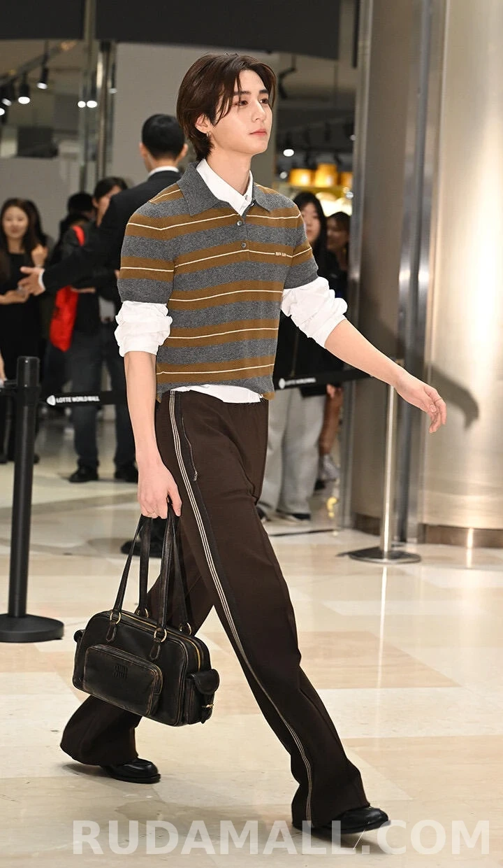 미우미우 미우미우 로고 와이드 팬츠 상세 이미지