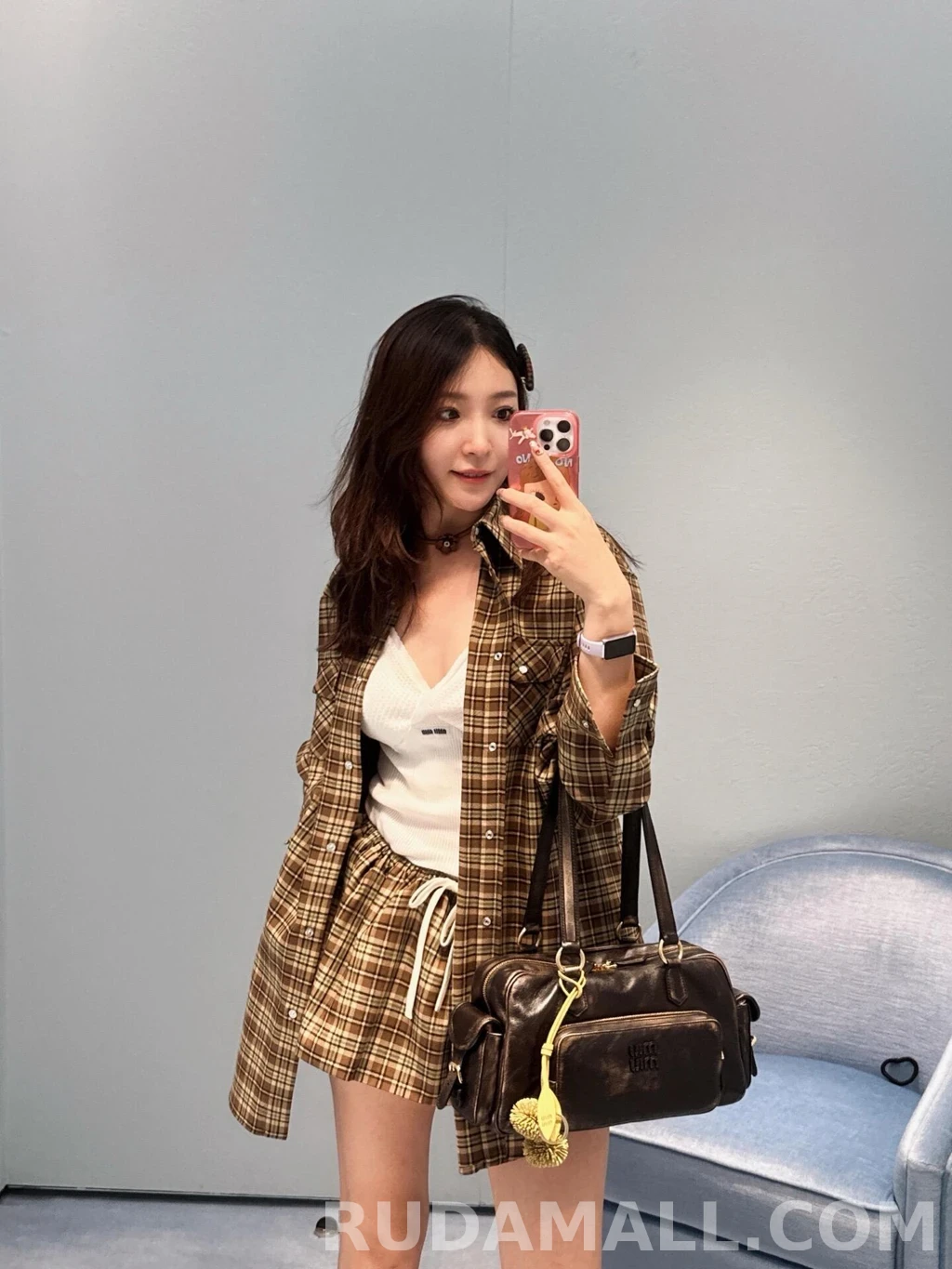 미우미우 미우미우 플란넬 셔츠 상세 이미지