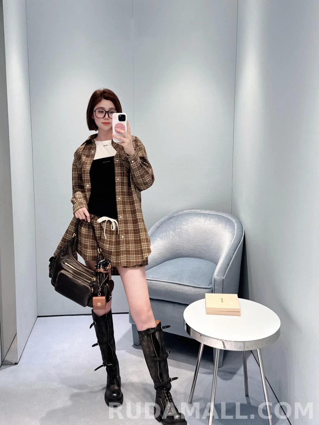 미우미우 미우미우 플란넬 셔츠 상세 이미지