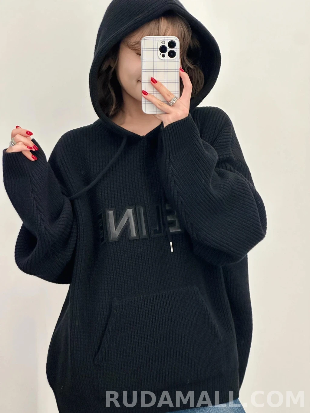 셀린느 셀린느 레더로고 와플 후드 상세 이미지
