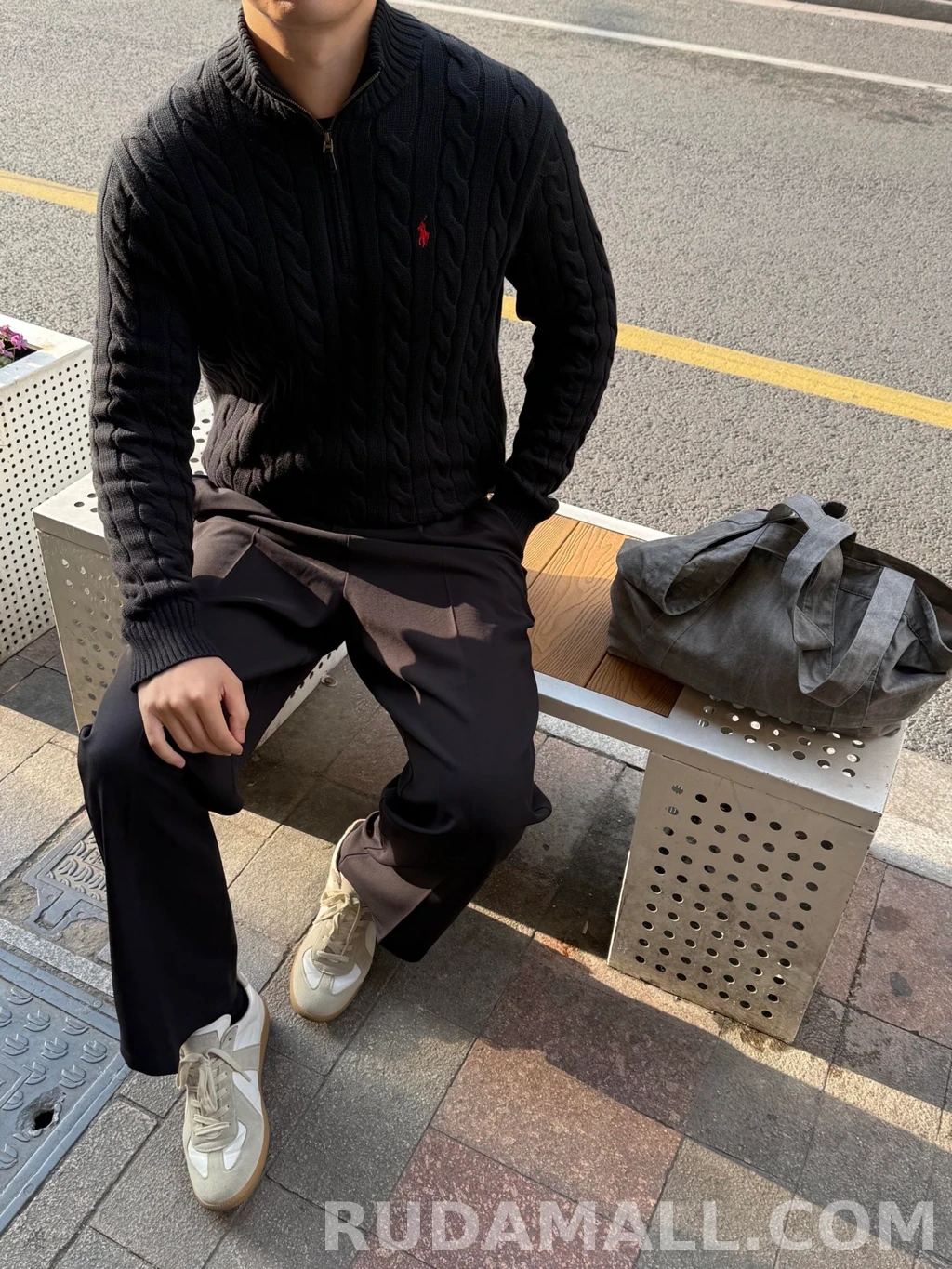 랄프로렌 랄프로렌 꽈배기 하프 집업 상세 이미지