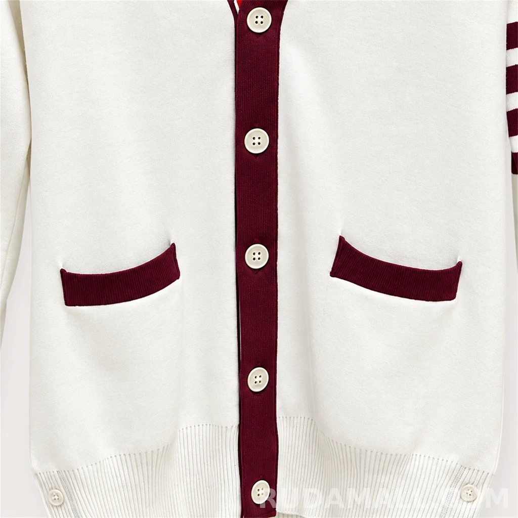 톰브라운 톰브라운 배색 가디건 상세 이미지