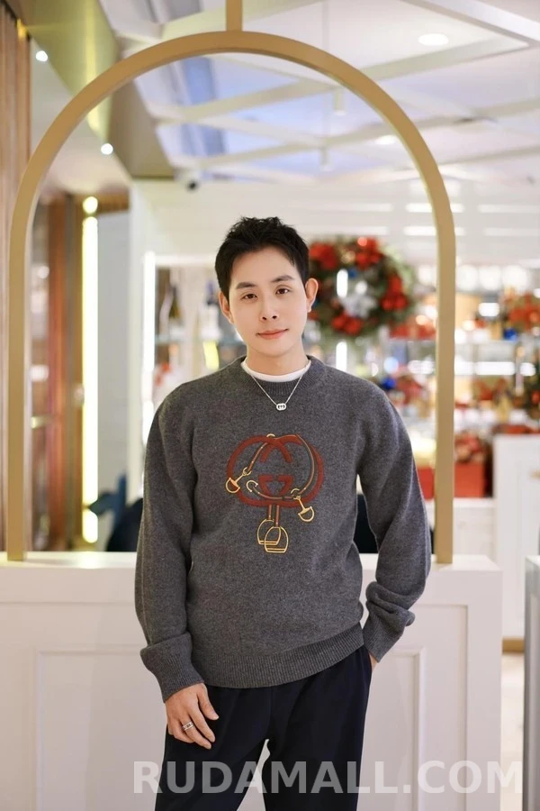 구찌 구찌 말의 해 한정 레드 홀스빗 더블G 자수 울 니트 상세 이미지