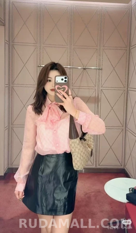 구찌 구찌 모노그램 보우 셔츠 상세 이미지