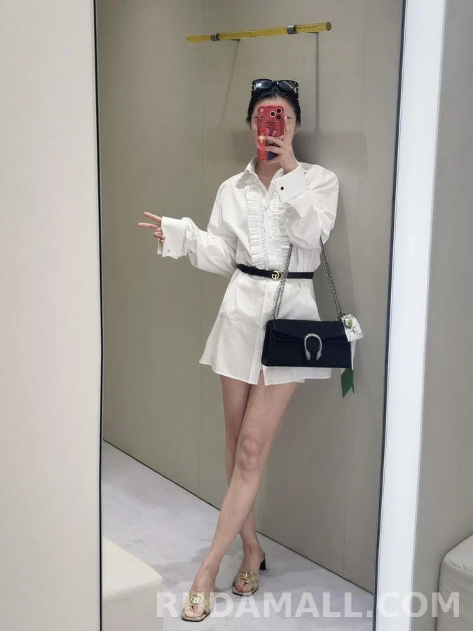 구찌 구찌 프릴 벨트 셔츠 상세 이미지