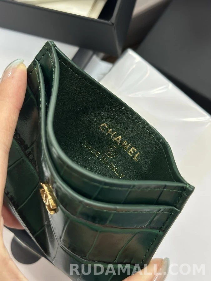 샤넬 샤넬 크로코 카드 홀더 에메랄드 상세 이미지