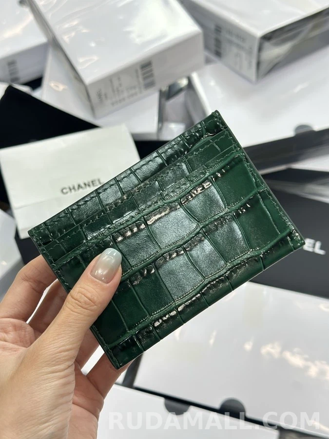 샤넬 샤넬 크로코 카드 홀더 에메랄드 상세 이미지