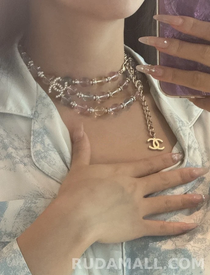 샤넬 샤넬 컬러 크리스탈 더블C 목걸이 상세 이미지
