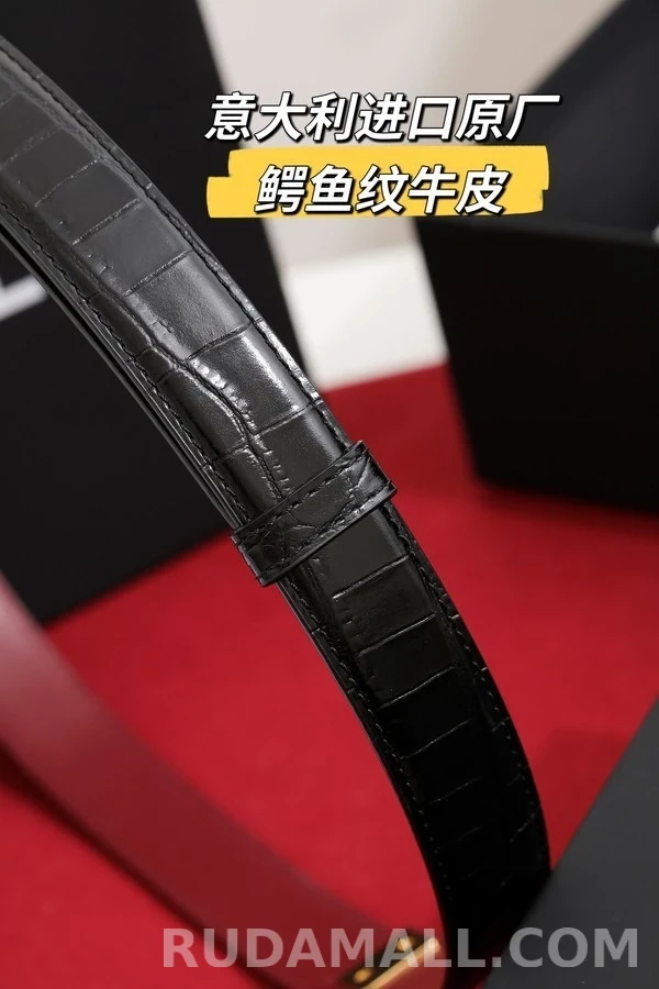 샤넬 샤넬 로고 악어 엠보싱 벨트 상세 이미지