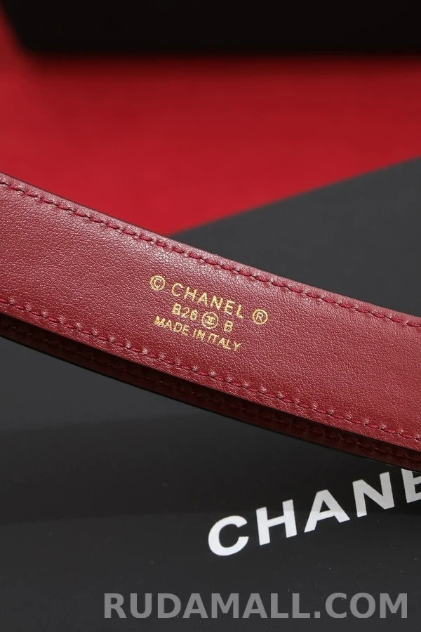 샤넬 샤넬 로고 악어 엠보싱 벨트 상세 이미지