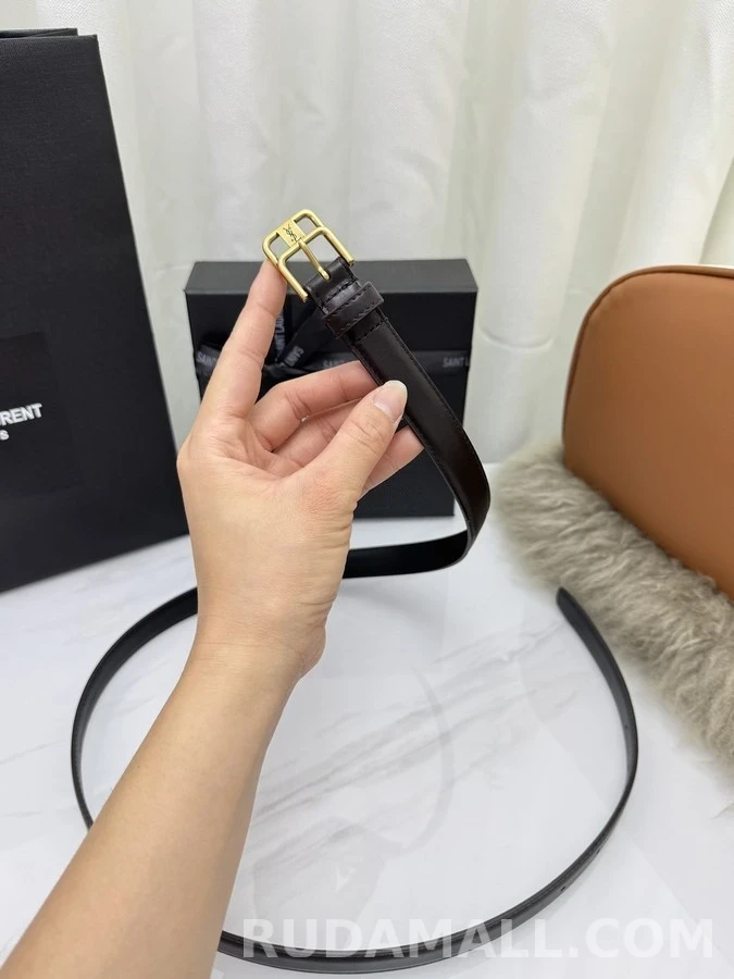 생로랑 세인트로랑 카산드르 모노그램 가죽 벨트 상세 이미지