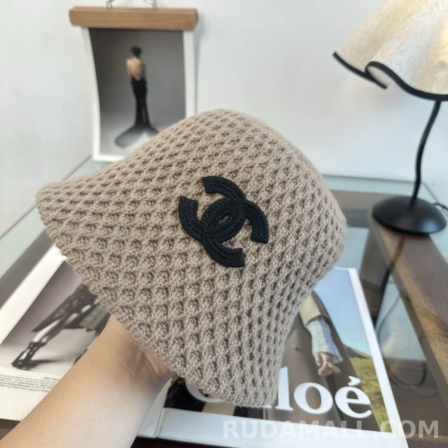 샤넬 샤넬 로고 니트 버킷햇 상세 이미지