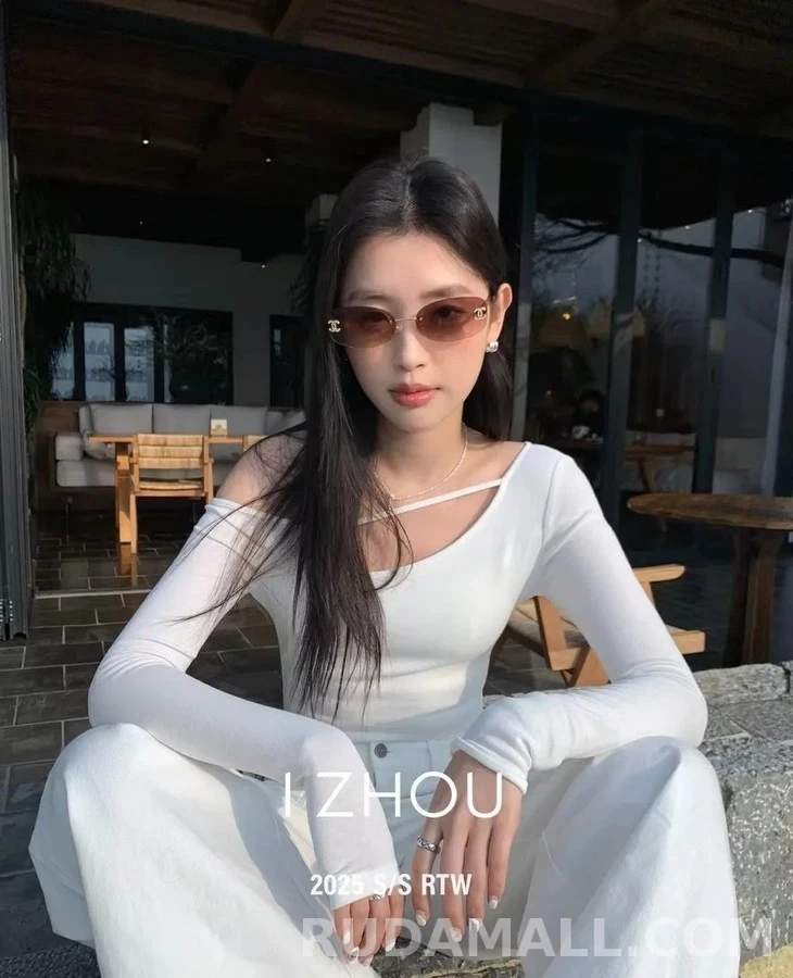 샤넬 샤넬 라인스톤 로고 림리스 선글라스 상세 이미지