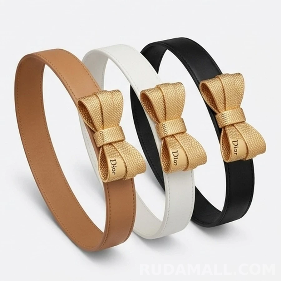 디올 디올 보우 디테일 가죽 벨트 상세 이미지