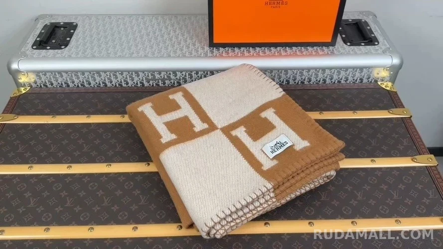 에르메스 에르메스 아발론 H 패턴 담요 상세 이미지