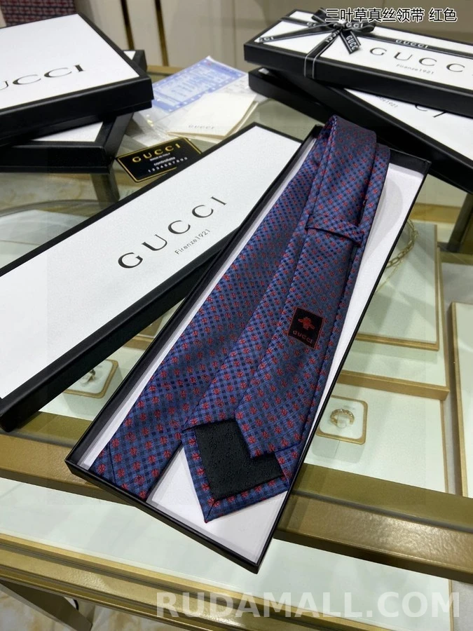 구찌 구찌 삼엽충 실크 넥타이 상세 이미지