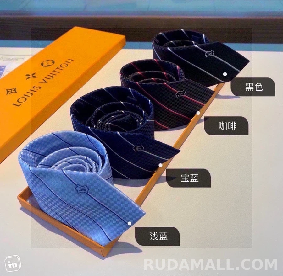 루이비통 루이비통 ECU 스트라이프 체크 넥타이 상세 이미지