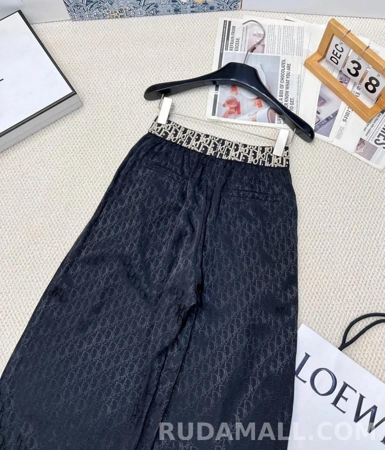 디올 디올 레터링 자카드 와이드 팬츠 상세 이미지