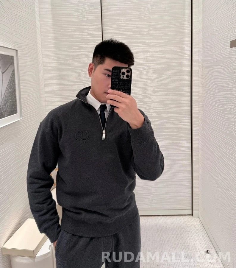 디올 디올 로고 반집업 맨투맨 상세 이미지
