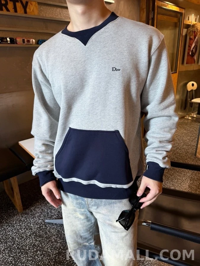 디올 디올 로고 배색 맨투맨 상세 이미지