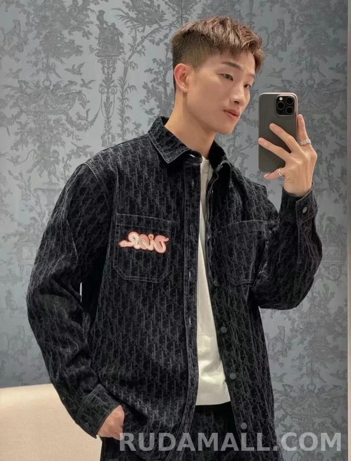 디올 디올 로고 오블리크 패턴 셔츠 상세 이미지