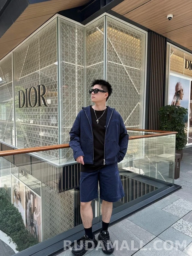 디올 디올 로고 자수 후드 집업 자켓 상세 이미지