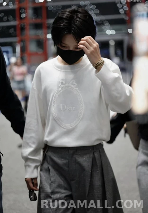 디올 디올 리본 프레임 로고 맨투맨 상세 이미지