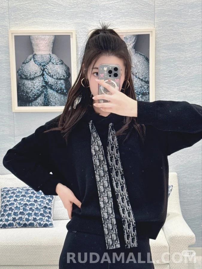 디올 디올 모노그램 드로스트링 후드 니트 상세 이미지