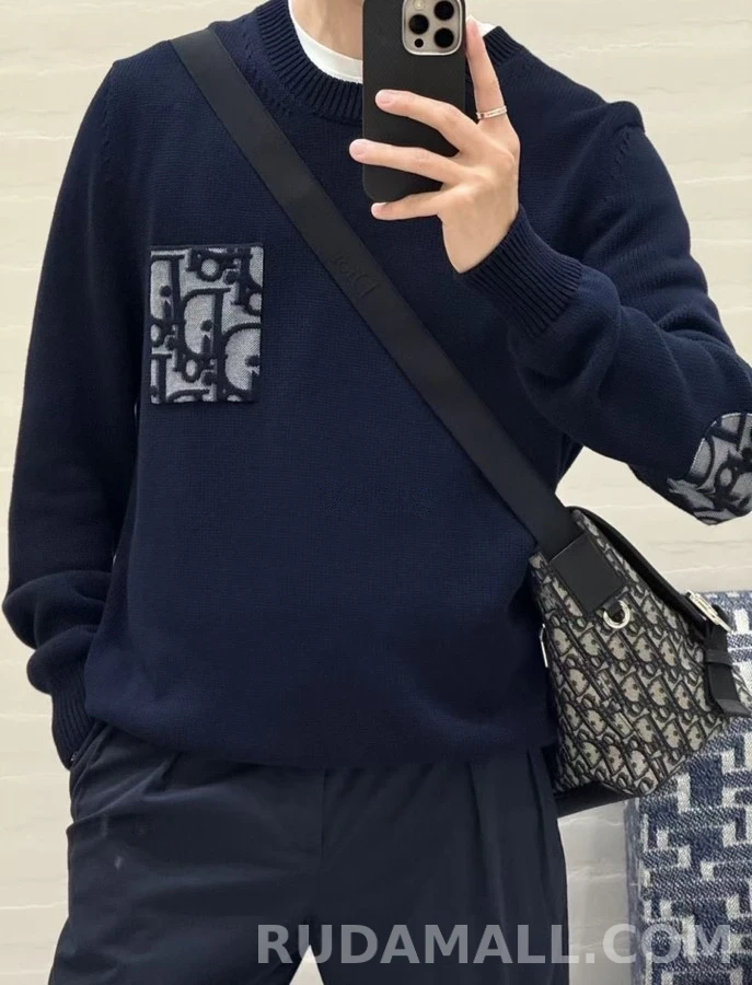 디올 디올 모노그램 자카드 패치 니트 상세 이미지
