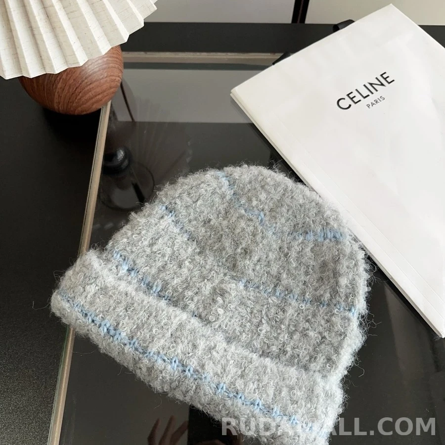 셀린느 셀린느 트리옹프 로고 니트 비니 그레이 상세 이미지