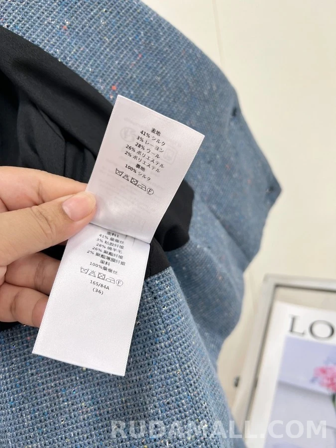 디올 디올 반짝이 숏 더블 버튼 블레이저 상세 이미지