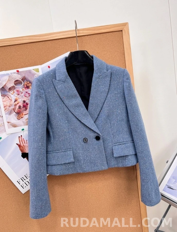 디올 디올 반짝이 숏 더블 버튼 블레이저 상세 이미지